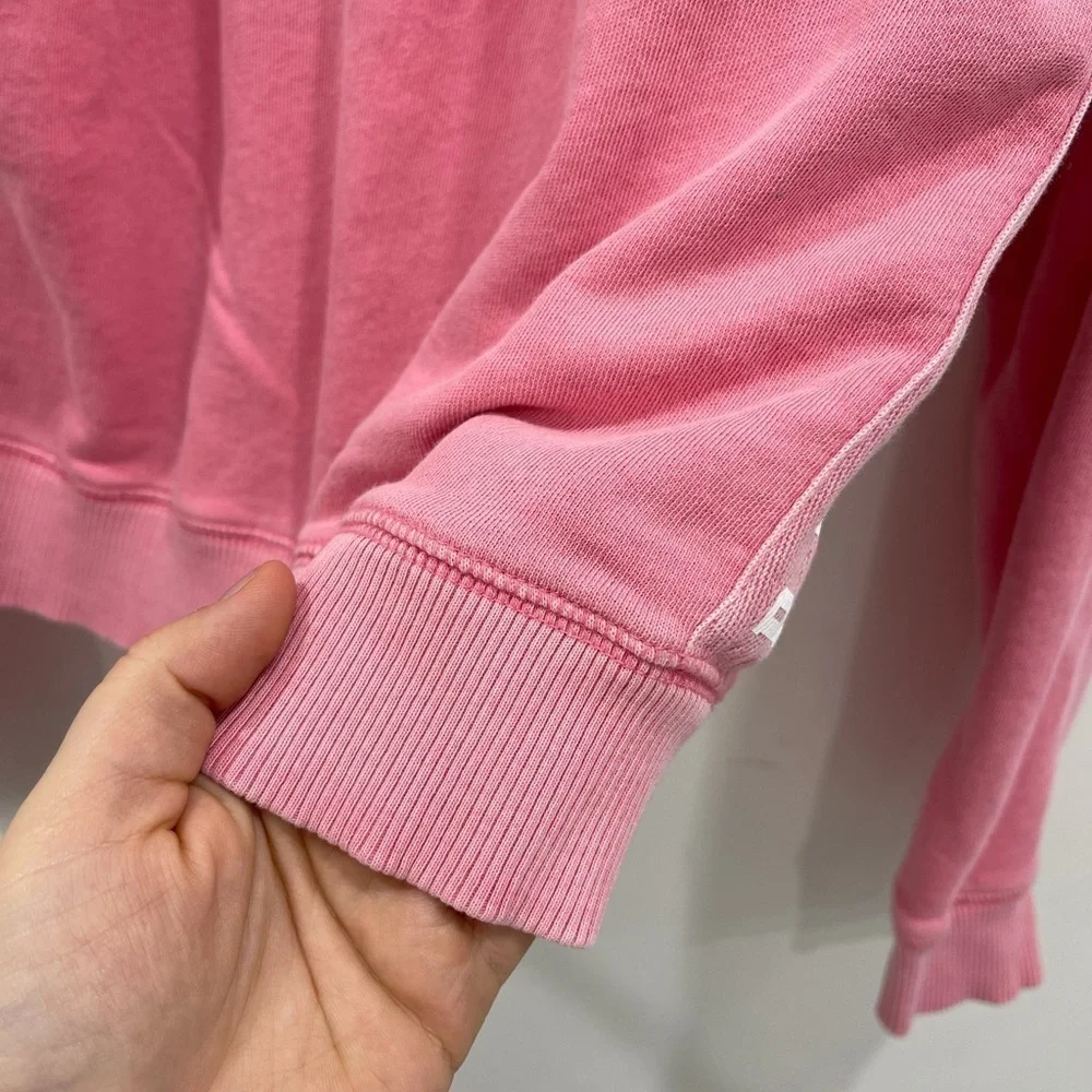 Pink VS Half-Zip Sweatshirt Long Sleeve Spell Out